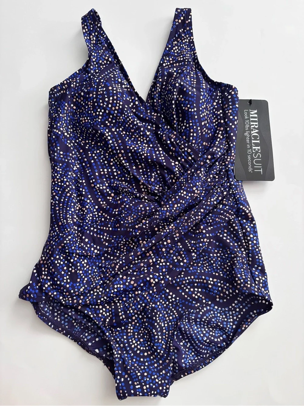 Miraclesuit Spotlight Oceanus One Piece Swimsuit Blue Gold NWT Slimming 14